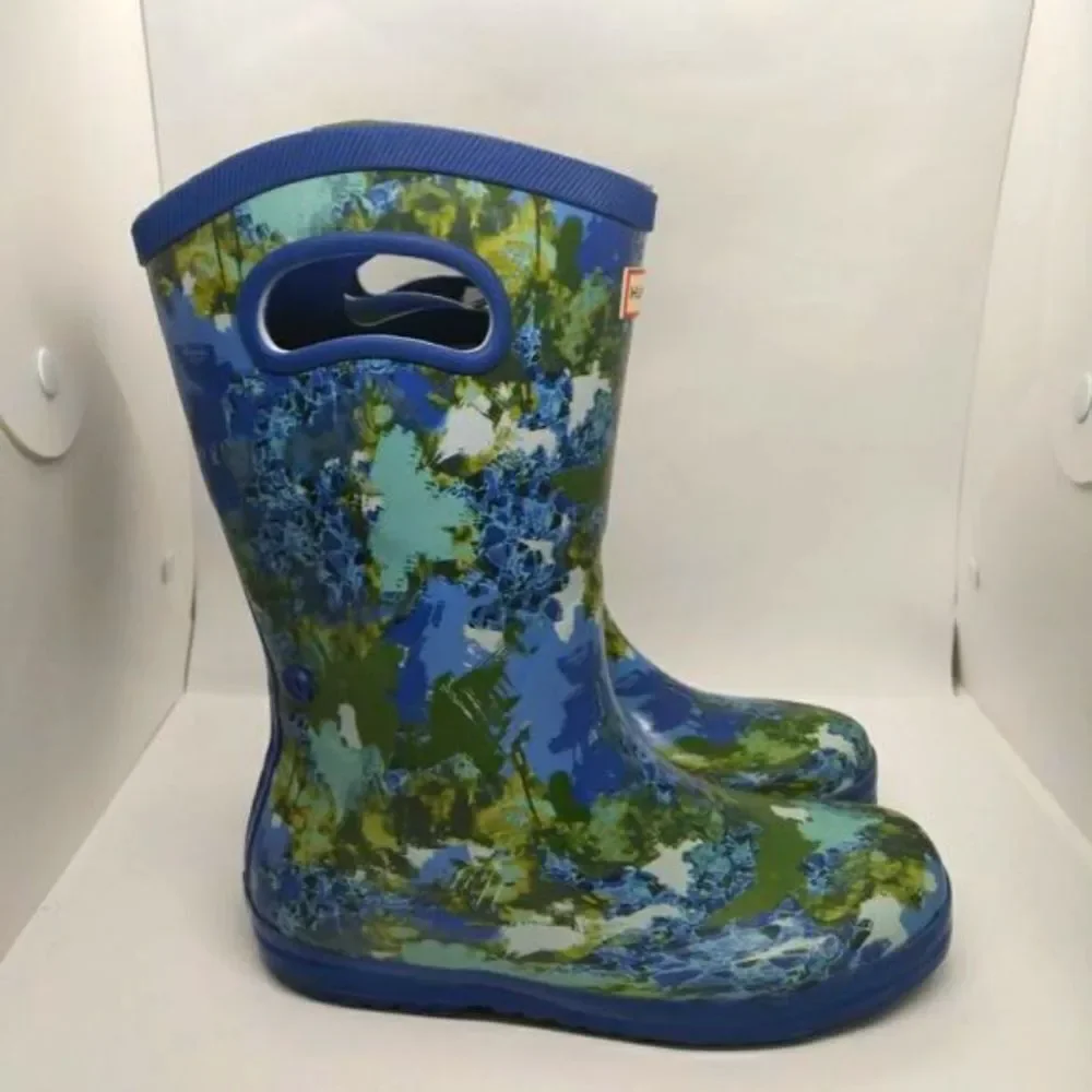 Hunter x Target Waterproof Rain Boots Girls‎ Size 4 Blue Green